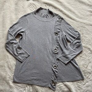 Cleo Grey Sweater Hole Detailing Size Large